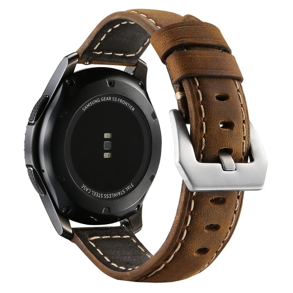 Кожаный ремешок для Samsung Galaxy watch 46 мм Gear s3 Frontier band Браслет 22 Huawei GT S 3 Classic 46|Ремешки