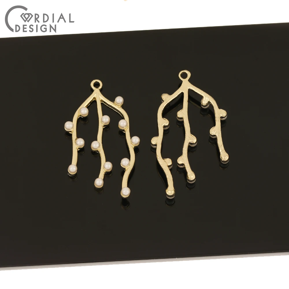 

Cordial Design 50Pcs Jewelry Accessories/Hand Made/Pendant/Branch Shape/Imitation Pearl/Earrings Findings/DIY Making/Charms