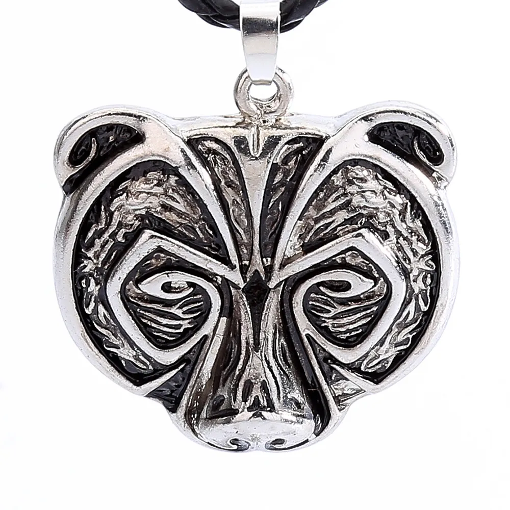 Превосходное колье чокер с головой медведя амулет динамометрическая подвеска