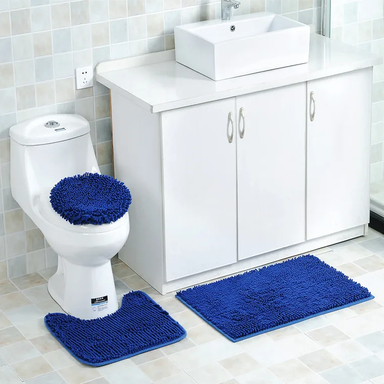 Enlarge TONGDI Bathroom Carpet Toilet Seat Cushion Mats Soft Shower Absorbent Suede TPE Material Non-slip Sop Rug Decoration ForBathroom