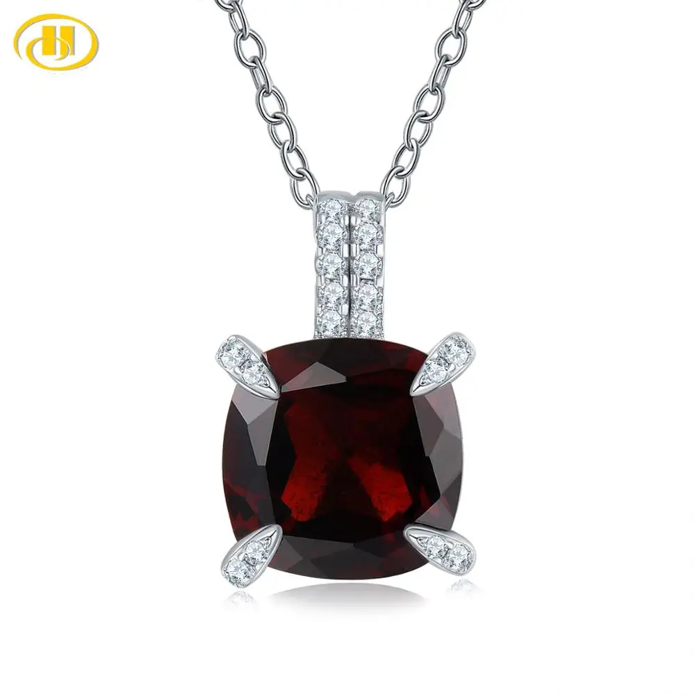 Серебряная подвеска Hutang цепочка из серебра 925 пробы с натуральным красным