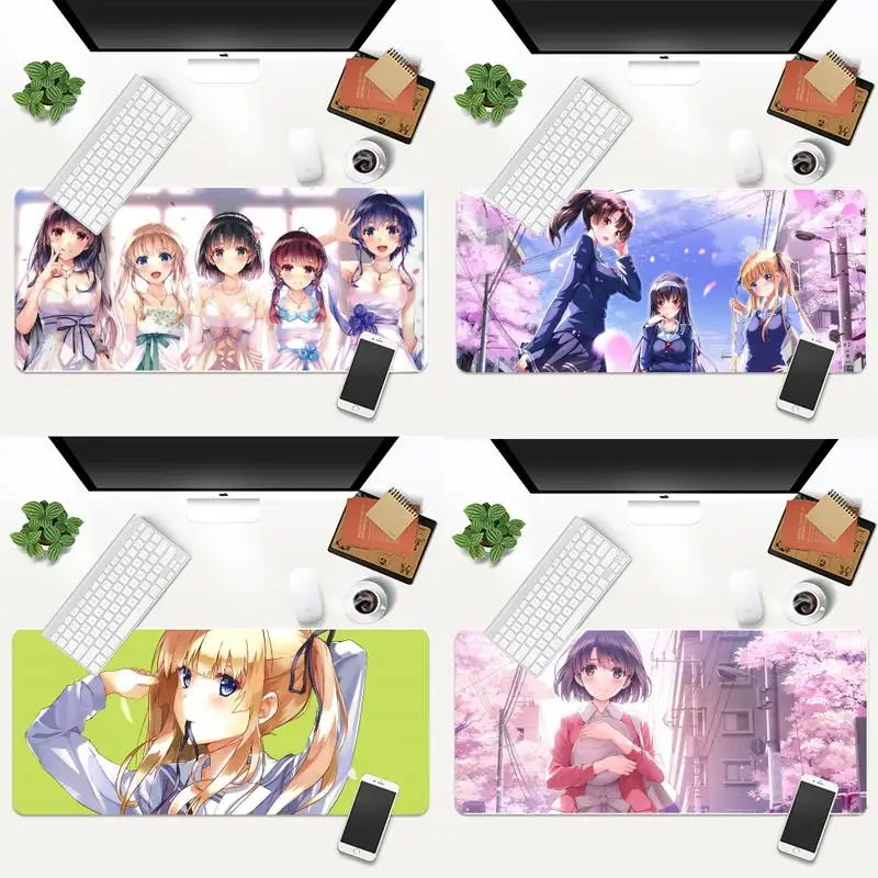 

Saenai Heroine no Sodatekata Laptop Gaming Mice Mousepad Animation XL Large Gamer Keyboard PC Desk Mat Takuo Tablet Mousepads