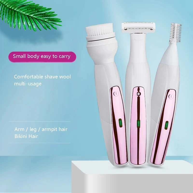 

3 in 1 Women Shaver Painless Hair Removal Epilator Electric Razor Shaving Machine Face Beard Eyebrow Nose Trimmer Body Bikini