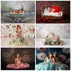 Виниловый фон для фотосъемки в стиле ретро с цветами фон для фотосъемки детского дня рождения День рождения зеленые фотографические фоны для фотостудии