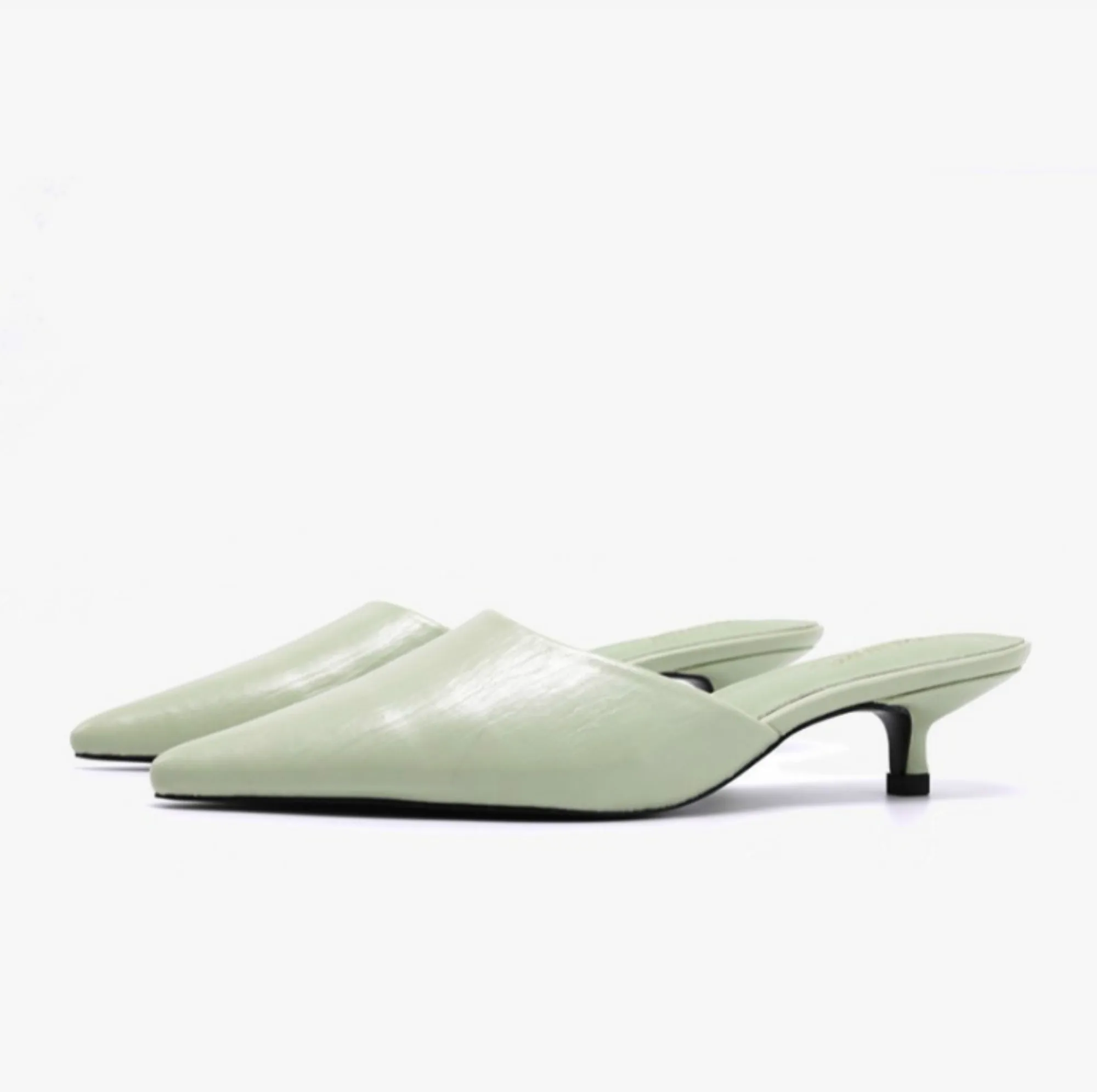 

Single Shoes Spring/Summer 2021 New Pointed Toe Fashionable Women's Fruit Color Low-Heel Wild Trend High Heel Slippers