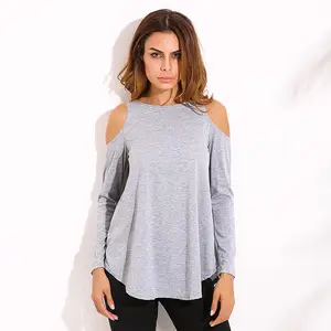 Рубашка ZANZEA Женская с длинным рукавом, модная блузка с открытыми плечами, повседневная однотонная Базовая туника, 5XL, лето 2020