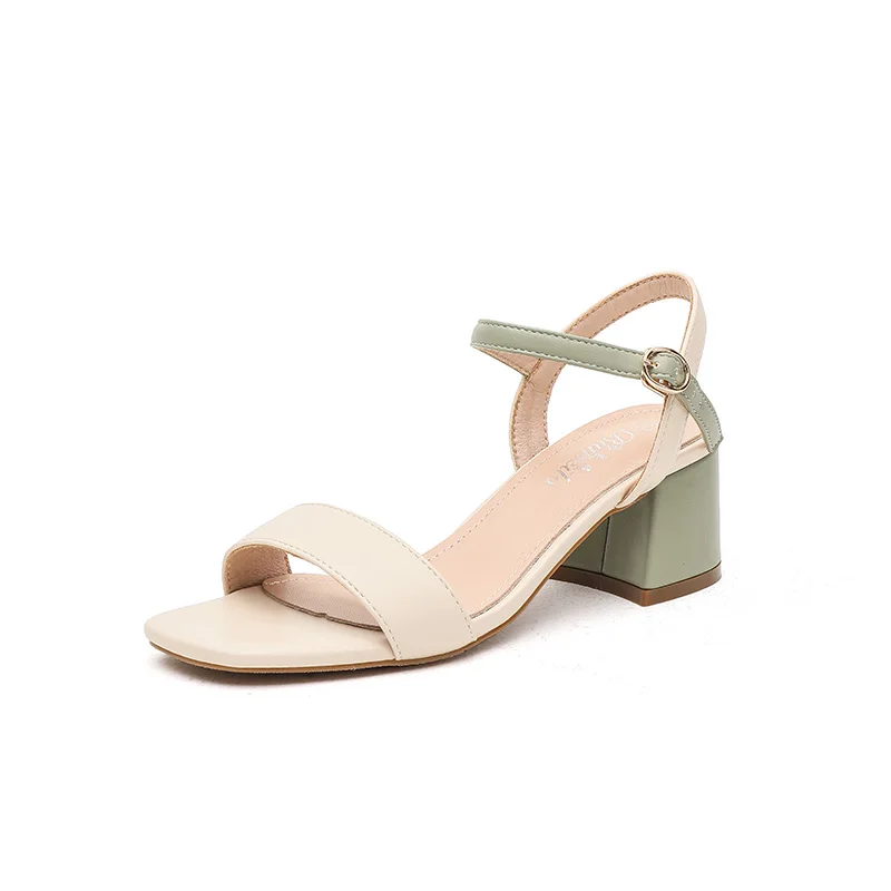 

Square Heel Sandals Women's Shoes 2019 Summer New Fashion Wild Heel High Heel Sandals