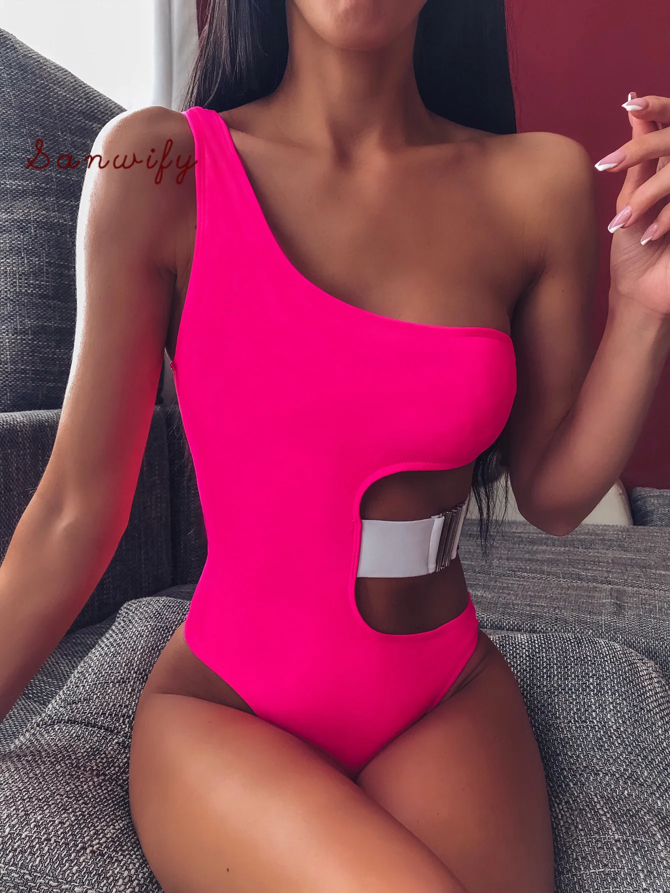

2020 Sexy Swimwear Fashionable Bikini2020 Swimsuit Bikini Shoulder Sexy Print One-piece Swimsuit Bikini