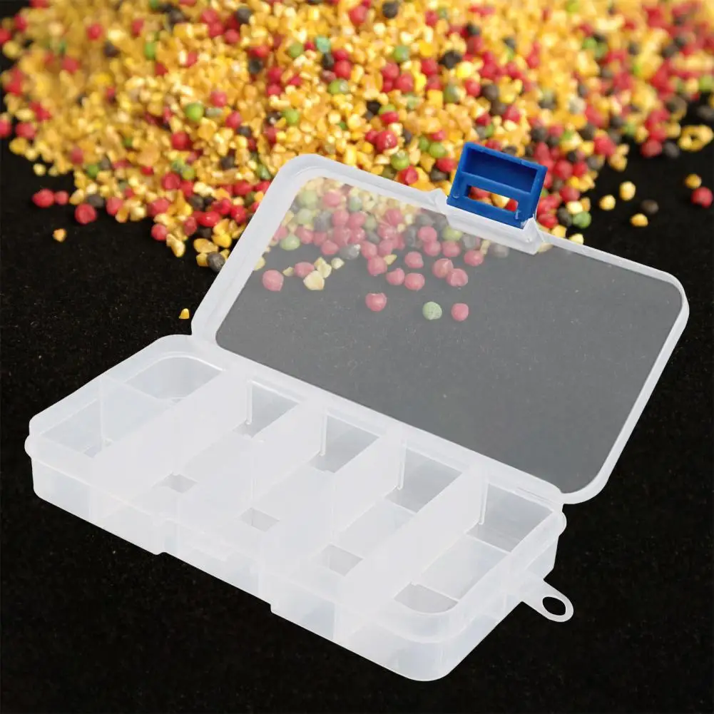 

Fishing Tackle Boxes 10/15 Grids Detachable Transparent Plastic Fishing Hook Storage Box Container Lure Box Transparent Boxes
