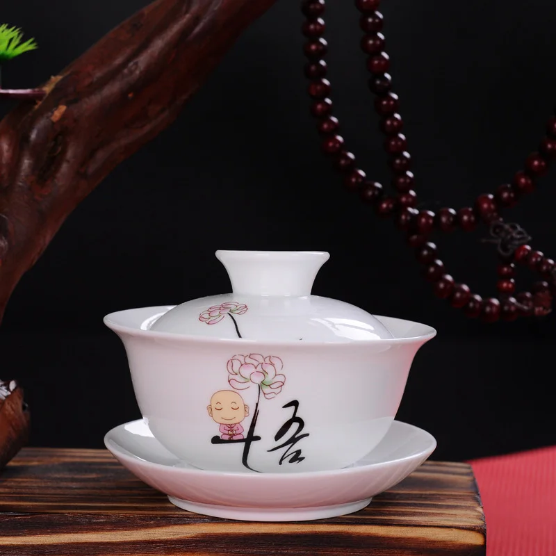 Белая фарфоровая чашка для чая чайный фарфоровый горшок gaiwan набор путешествий