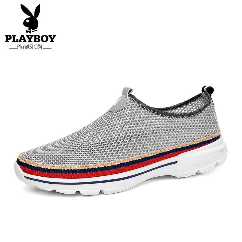 

PLAYBOY New Sports Shoes Men Walking Sneakers Breathable Mesh Outdoor Jogging Sock Shoes Soft Cushion Sneakers For Walking Shoes