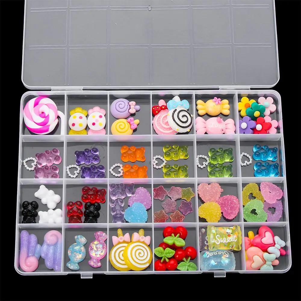 

Mixed Colors Shapes for Nail Tips Decoration Kawaii Nail Charms Flatback Resin Gummy Bear Nail Charm 3D Nail Charms
