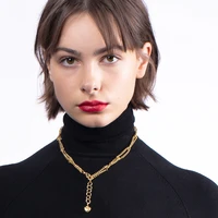 enfashion heart connected chain necklaces for women gold color stainless steel fashion jewelry collier friends gifts p3164