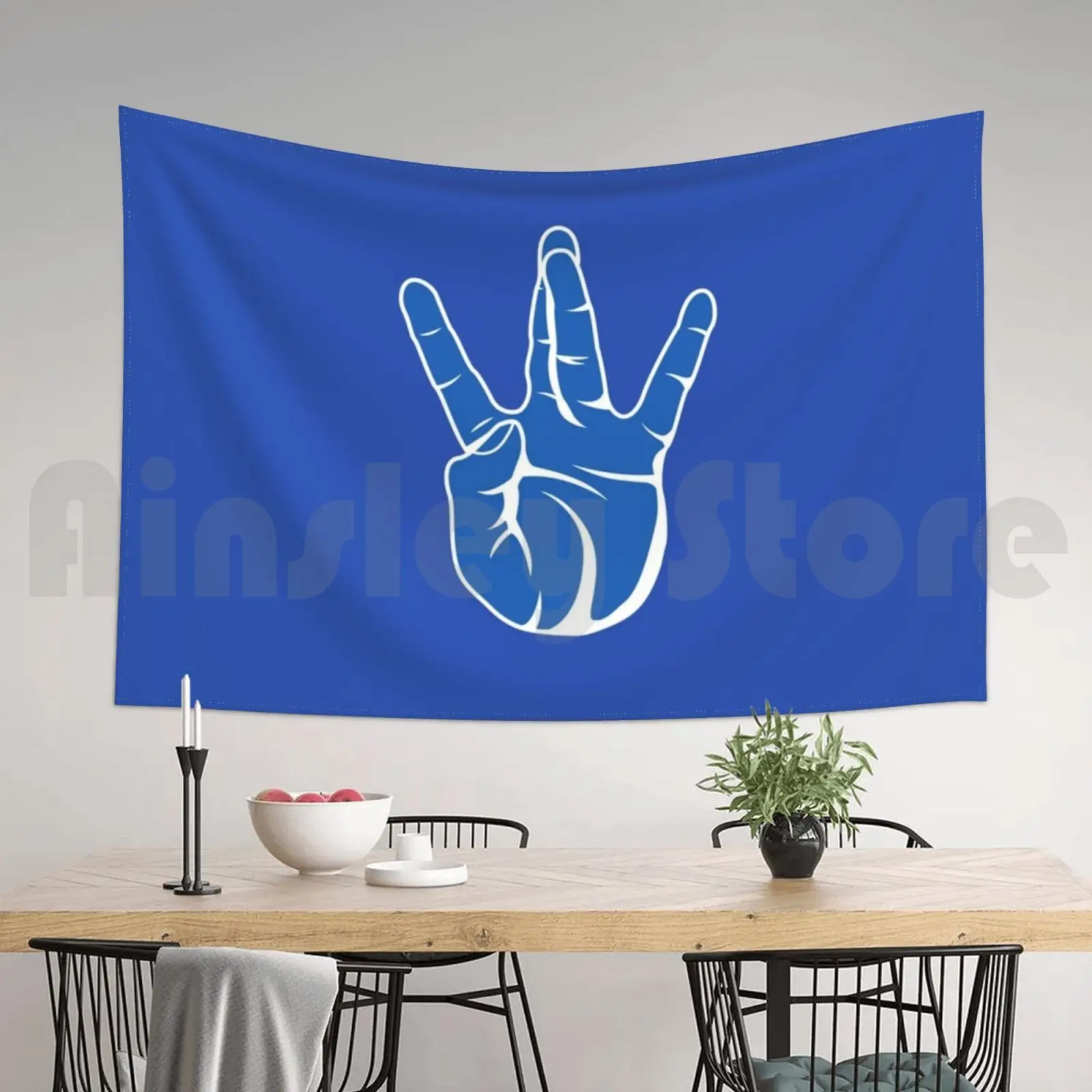 Westside западное побережье рэп хип-хоп Ручной знак Синий Гобелен фон настенный Westcoast