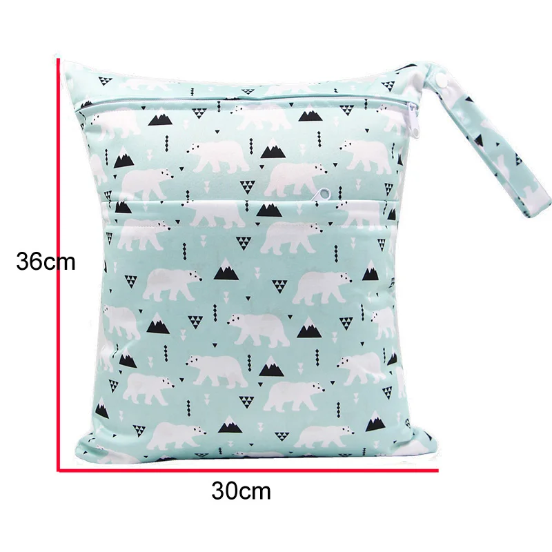 Многоразовая сумка из узорчатой ткани Wetbag полярный медведь отпечатанного