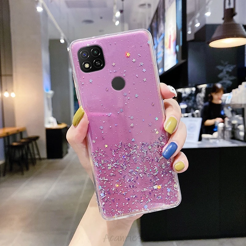 Bling Diamond Star Glitter Phone Case For On Xiaomi Redmi 9C Nfc 9A 9AT K40 K30 K20 Pro Note 6 5 4 4x Pro 6A 5A Soft Back Cover