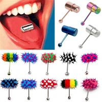 2021 geometry barbed vibrating tongue nail jewelry vibrating silicone tongue rings human body piercing jewelry body accessories