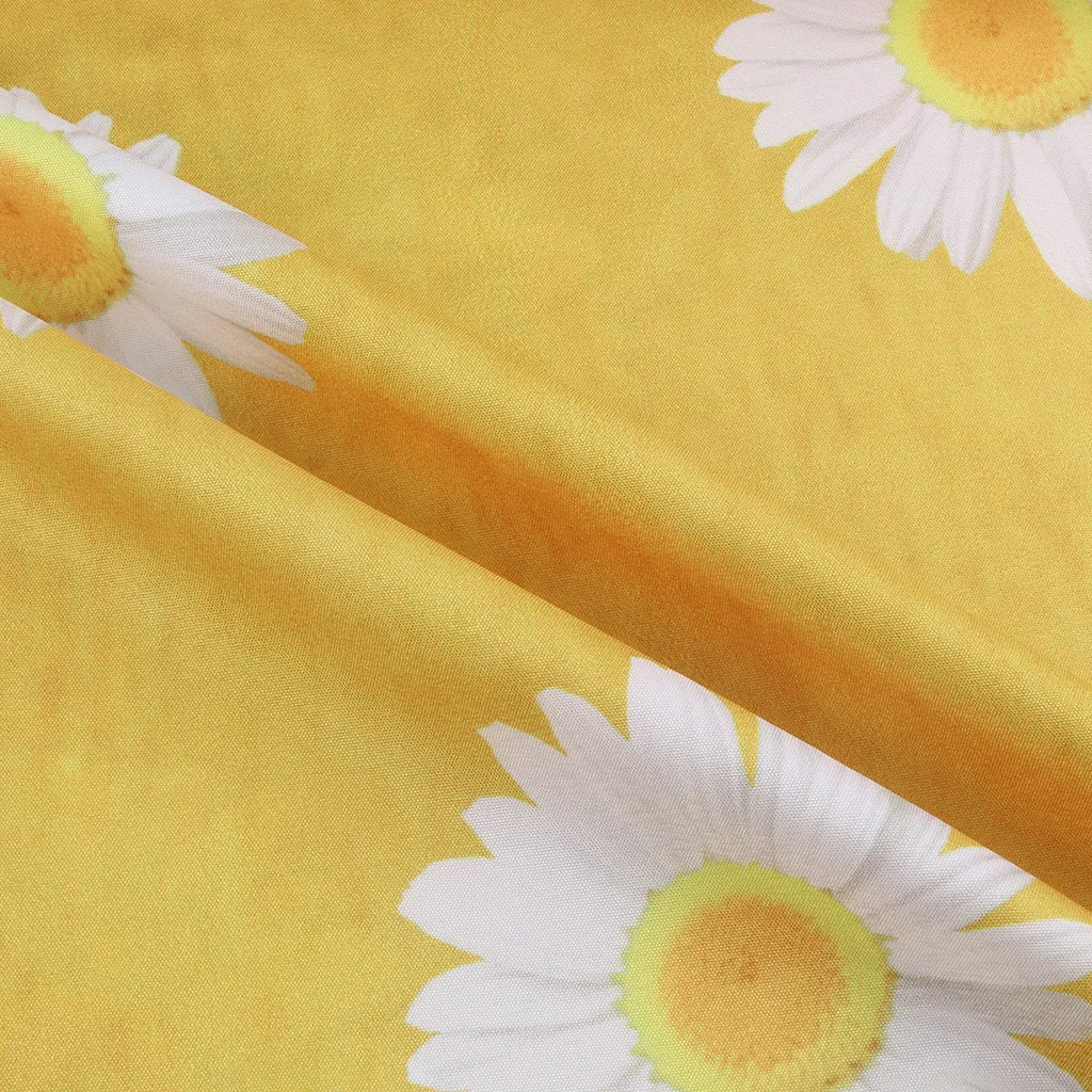 Женское летнее платье с цветочным принтом V-образным вырезом и коротким рукавом |