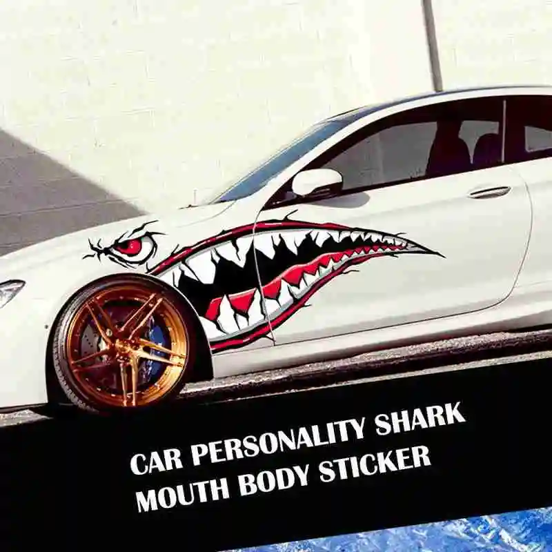 2 шт. акула рот зубы ПВХ автомобиль яхта лодка наклейка кольцо для ключей парусный
