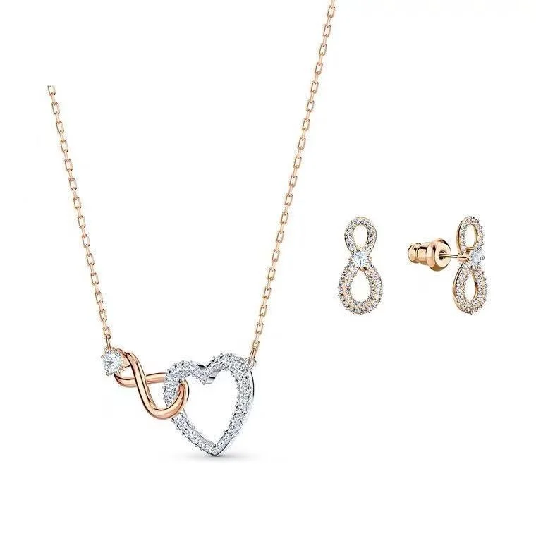 

Stainless Steel Fashion "8" Heart Shape Pendant Layered Style Necklace For Women Jewelry Party Friend Gifts 2021 New