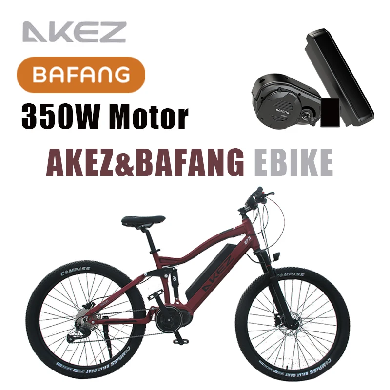 Электровелосипед AKEZ Bafang 350 Вт 9 скоростей 48 в 13 Ач 100 км | Спорт и развлечения