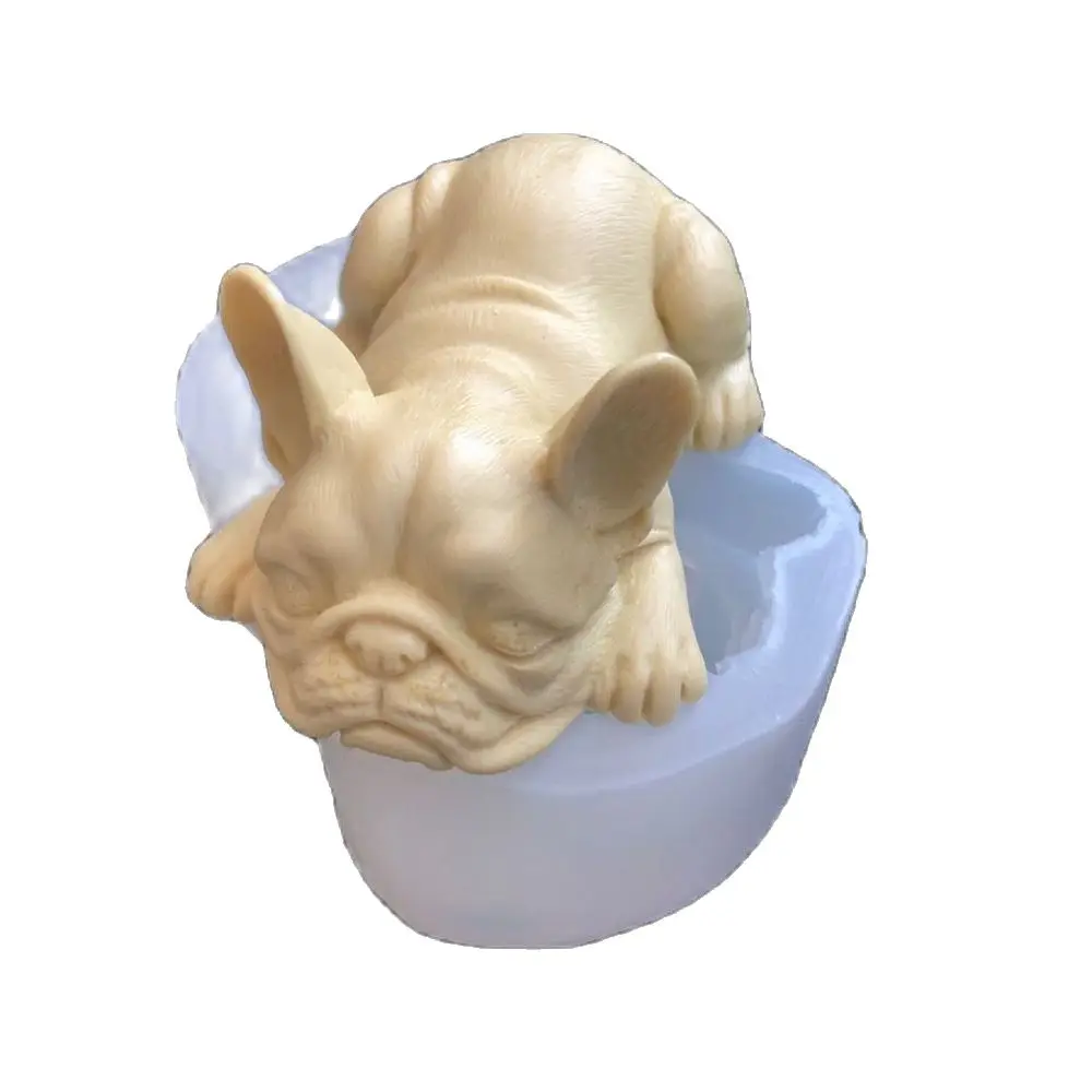 

3D Bulldog Shar Pei Silicone Mousse Mold for Plaster Handmade Soap Mousle Form for Sugarcraft Cake Chocolate Decorating Baking