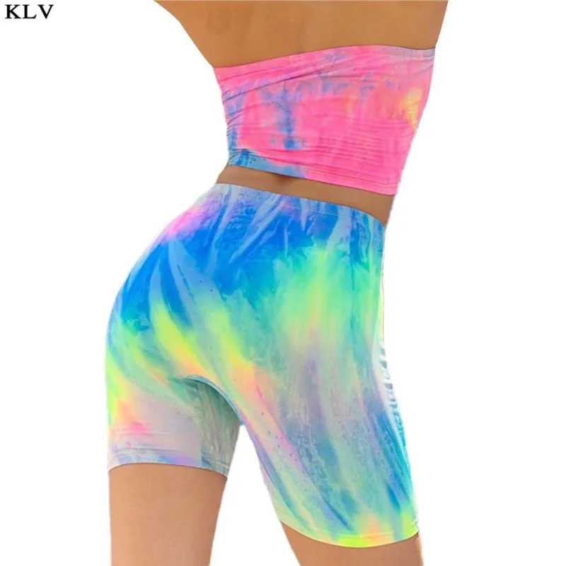 Женский Радужный галстук-краска комплект из 2 предметов Топ без бретелек