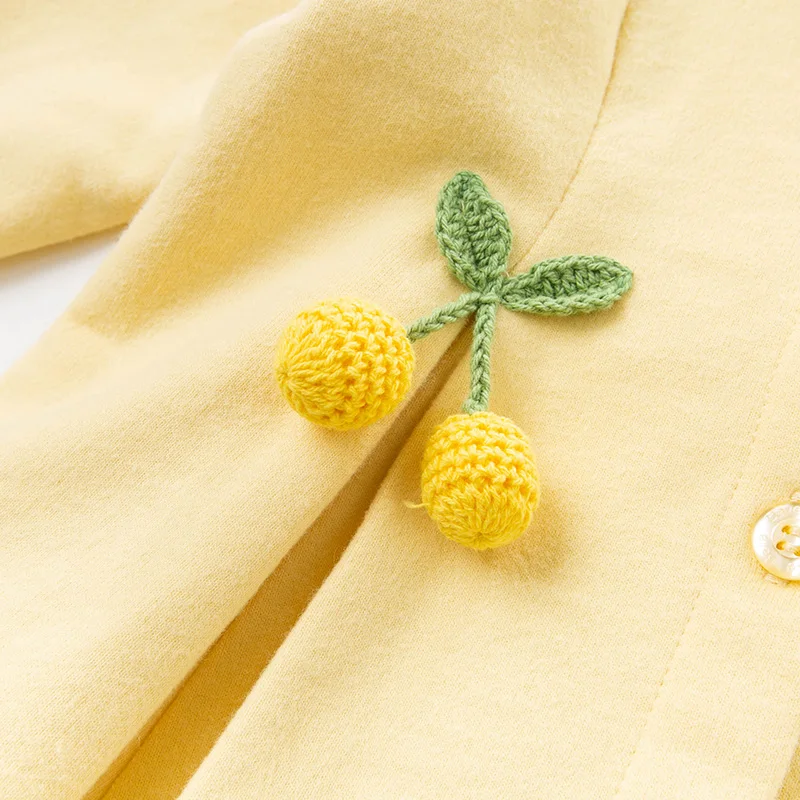 DBZ13503 dave bella spring baby girls cute fruit appliques coat children tops fashion infant toddler outerwear | Детская одежда и