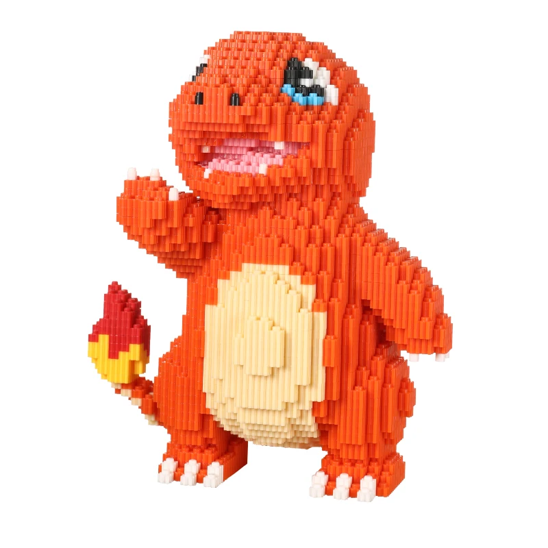 

DUZ 8667 Anime Charmander Pocket Animal 3D Model DIY Mini Blocks Bricks Building Toy for Children 28cm tall no Box