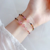 strawberry crystal bracelet female rainbow candy color charm bracelets for women bracelets for women luxury jewelry