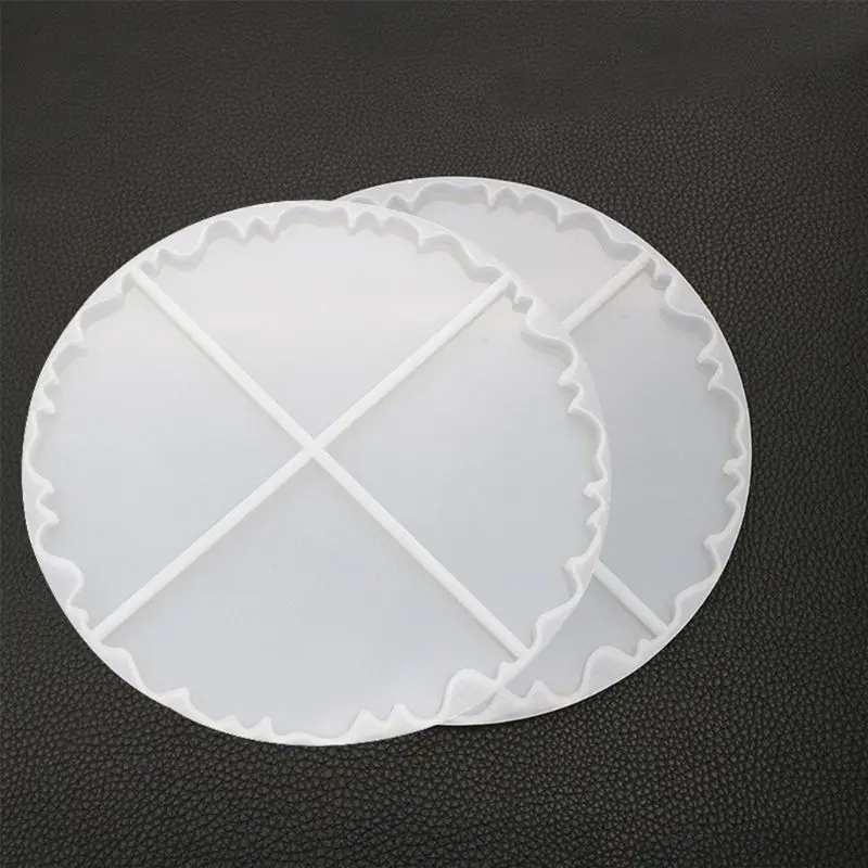 

2 Pcs/set Crystal Epoxy Mold Wave Coaster Molds DIY Manual High Mirror UV Resin Table Decoration Cup Pad Silicone Mould