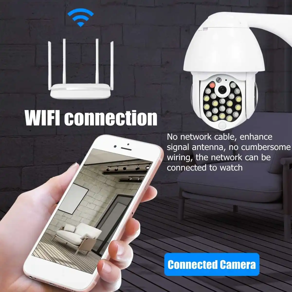 5.0MP 21 светодиодный IP камера 8X зум Wi Fi купольная видеонаблюдения полноцветная