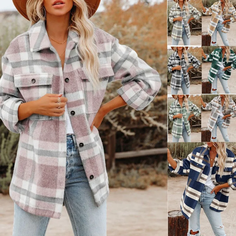 

2021 Autumn Winter New Women's Long Sleeve Lattice Button Cardigan Jacket Coat Fashion Casual Street Loose Pocket Ladies Outwear