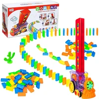 103pcs domino train blocks model set rally electric toy colorful building game creative party supplies birthday gift for kids
