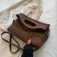 collapsible stripe crossbody messenger bag for women 2021 big winter shoulder bag female clutch luxury designer handbags totes