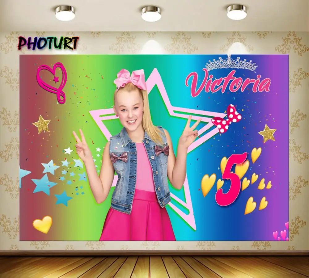 PHOTURT JOJO Siwa вечерние фоны для фотосъемки девочек на день рождения фон радужного