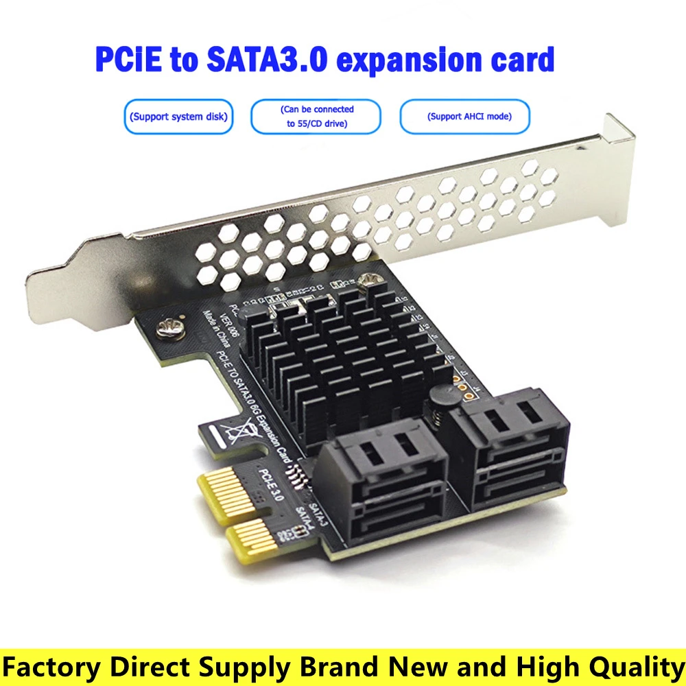 

4-портовый адаптер PCI-E на SATA3.0, для SSD-накопителей, поддержка нескольких операционных систем