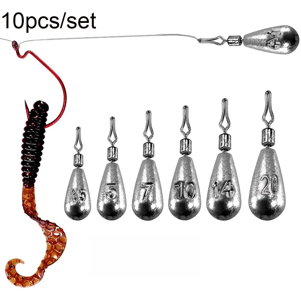 

10pcs Useful Optional 35g 5g 7g 10g 14g 20g Finesse Lead Sinker Bass Fishing Tackle Tear Drop Shot Weights