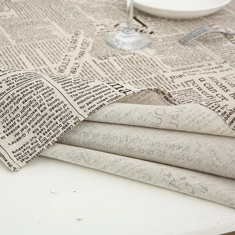 

English Newspaper Printed Table Cloth 140cmx220cm Rectangle Table Cover Tableclothes Home Fimaly Dinner Party Hotel Decoration