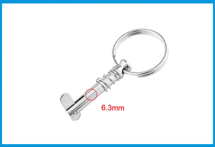 6.3*42mm BSET MATEL Marine Grade 1/4 inch Quick Release Pin with Ring for Boat Bimini Top Deck Hinge hardware Stainless | Спорт и