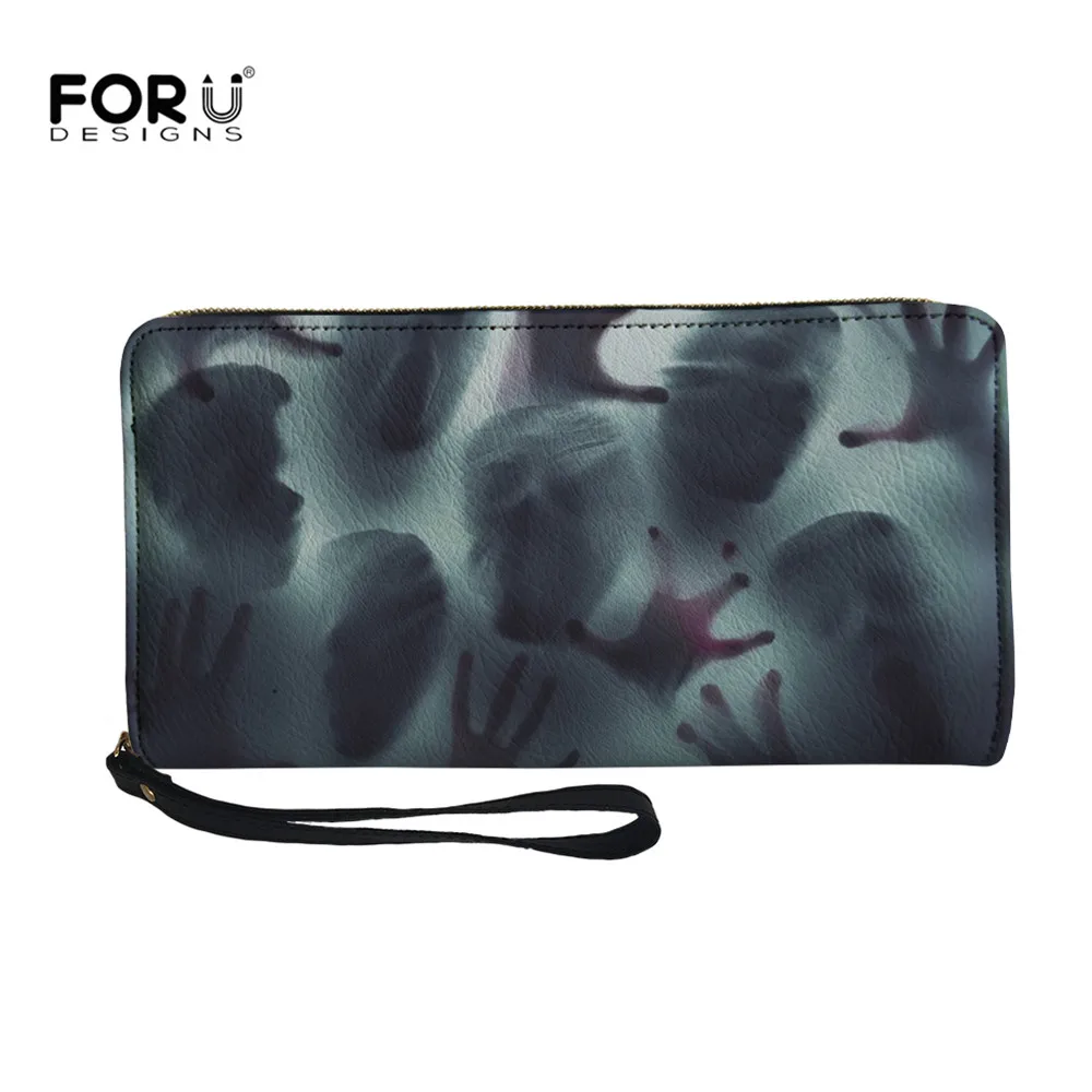 

Персонализированный женский кошелек FORUDESIGNS с ужасным фильмом, призраком, тенью, Женский кошелек для путешествий, женские сумки для хранения...