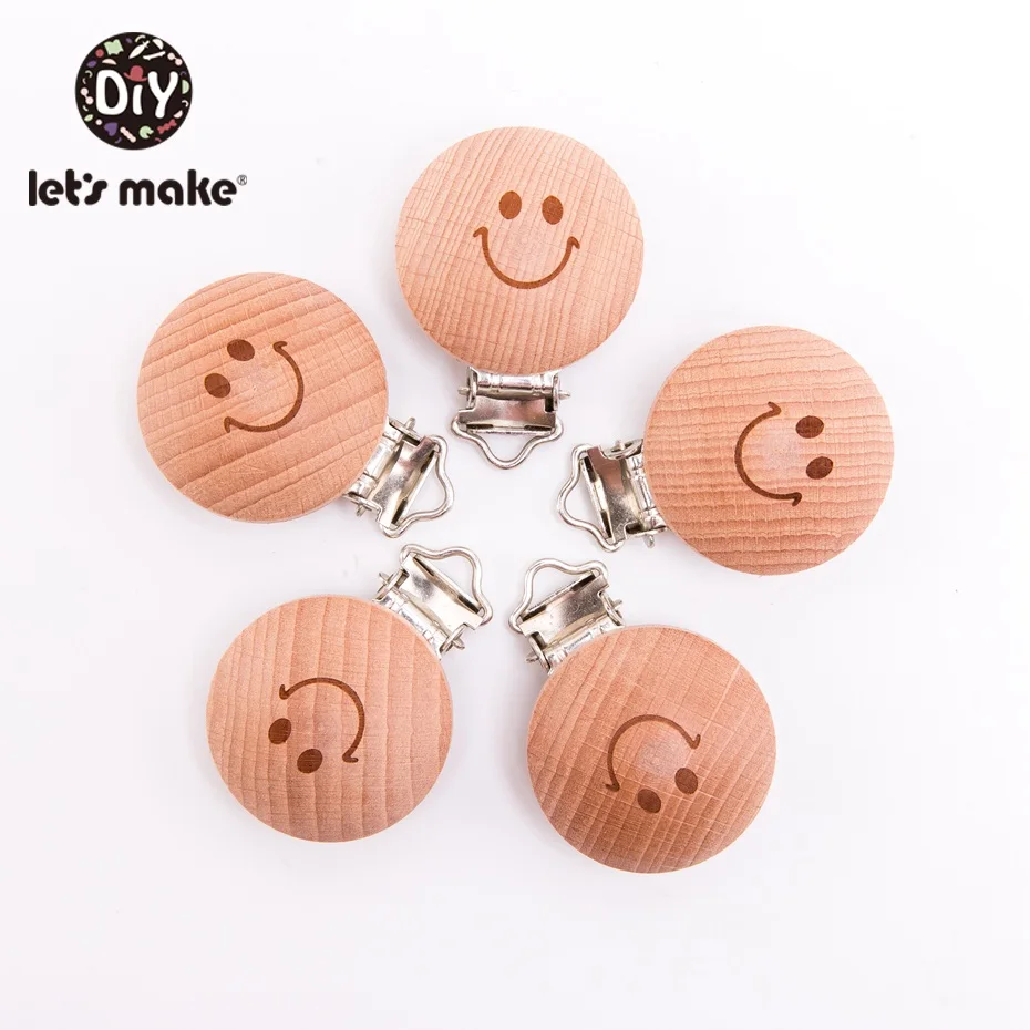 style 8 Let's Make/пустышка-клипса, 20 шт., круглая деревянная гравировка на заказ, деревянная пустышка-клипса, нейтральный подарок для соски, цепочка для прорезывания зубов - Цвет: style 8