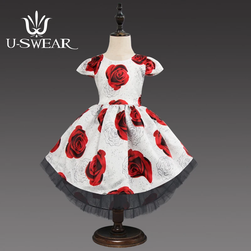 Детское платье с юбкой годе юбкой-годе и цветочным принтом | Свадьбы торжества