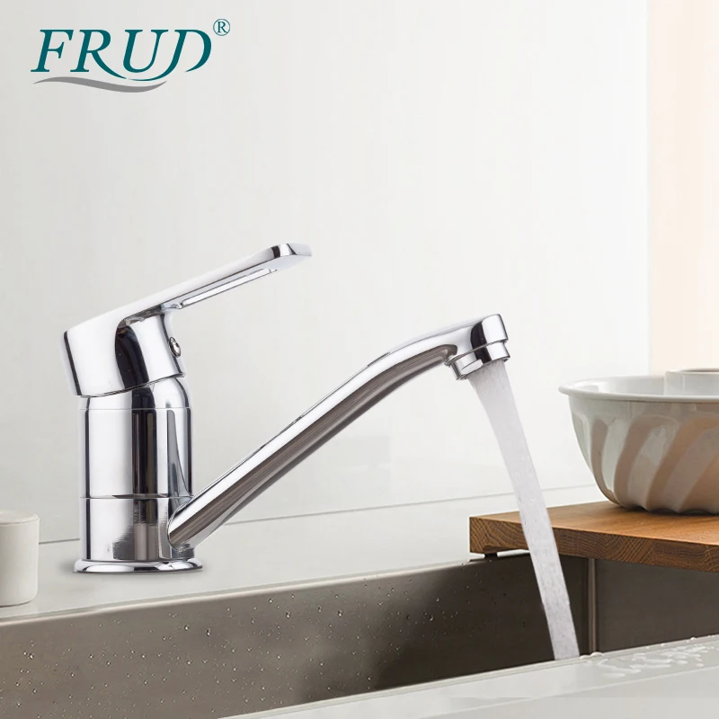 Смеситель для кухни FRUD кухонный кран с длинным носиком и поворотным