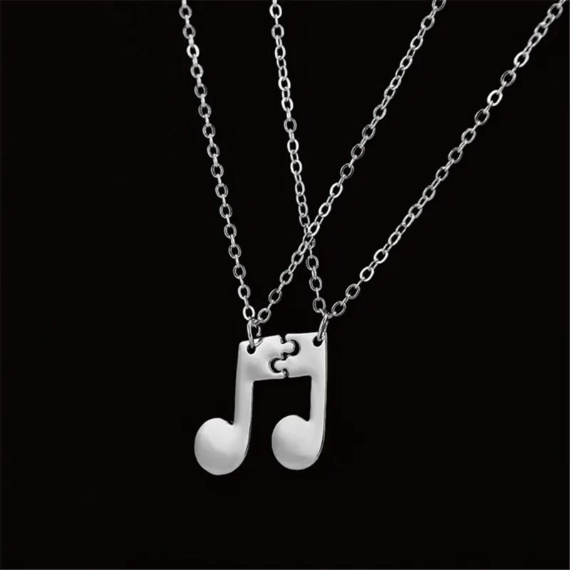 

New Style BFF Best Friends Music Notes Pendant Necklace Woman Good Friends Couple Love Jewelry Infinity Charm Pendant Necklace