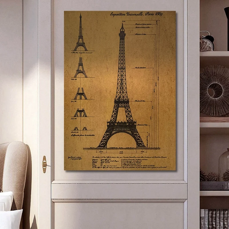 Эскизная бумага Парижская Эйфелева башня ретро крафт-бумага плакат украшение