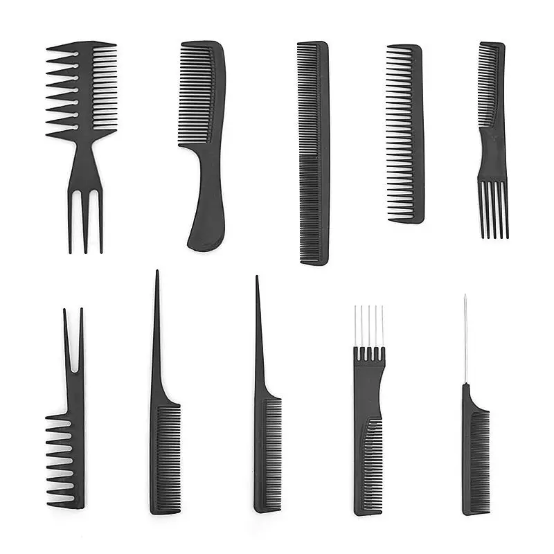 

10x Salon Hairdressing Styling Combs Dye Highlight Lift Hair Pick Comb Black