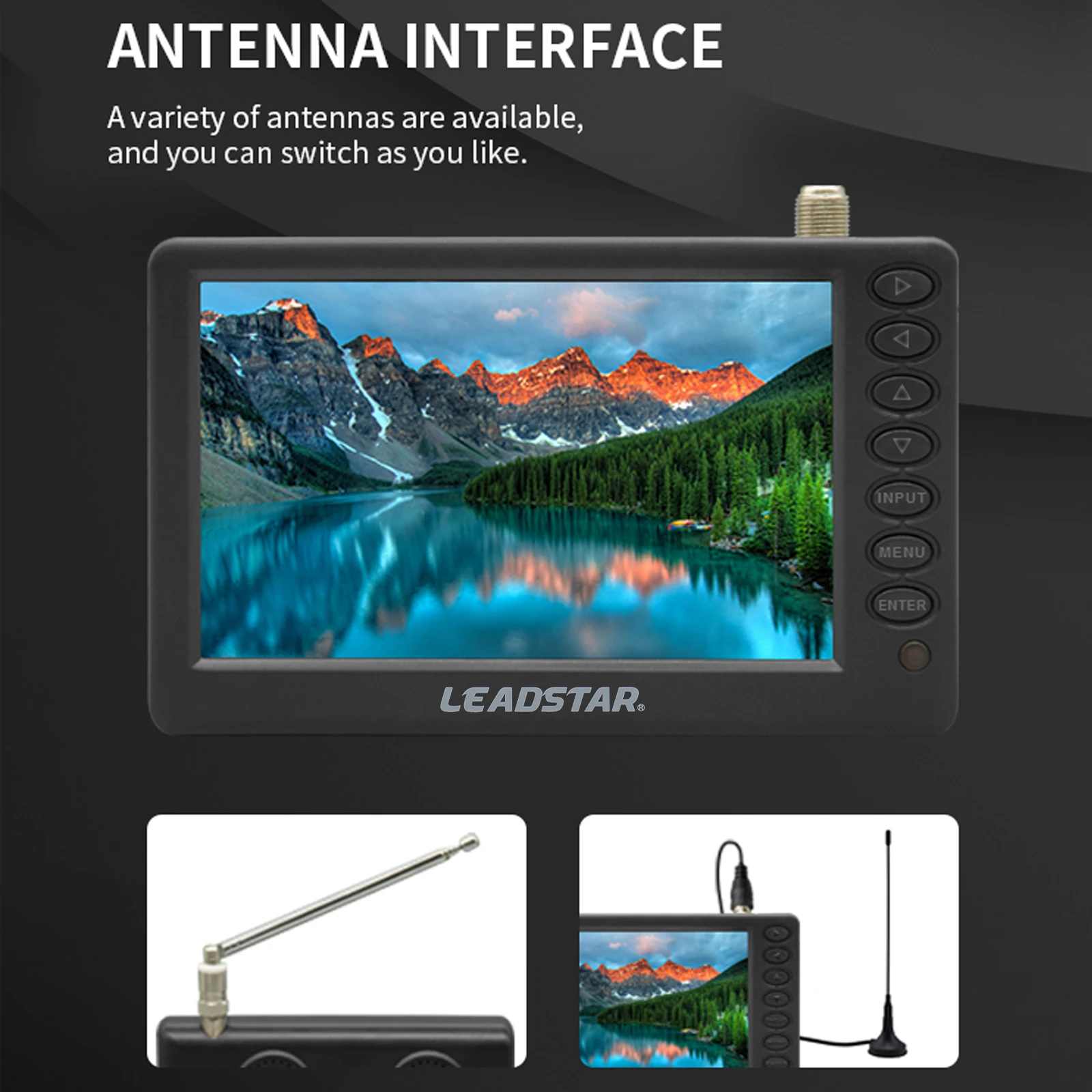 Новейший LEADSTAR D5 5 дюймов HD портативный TV DVB-T2 ATSC ISDB цифровой аналоговый телевизор