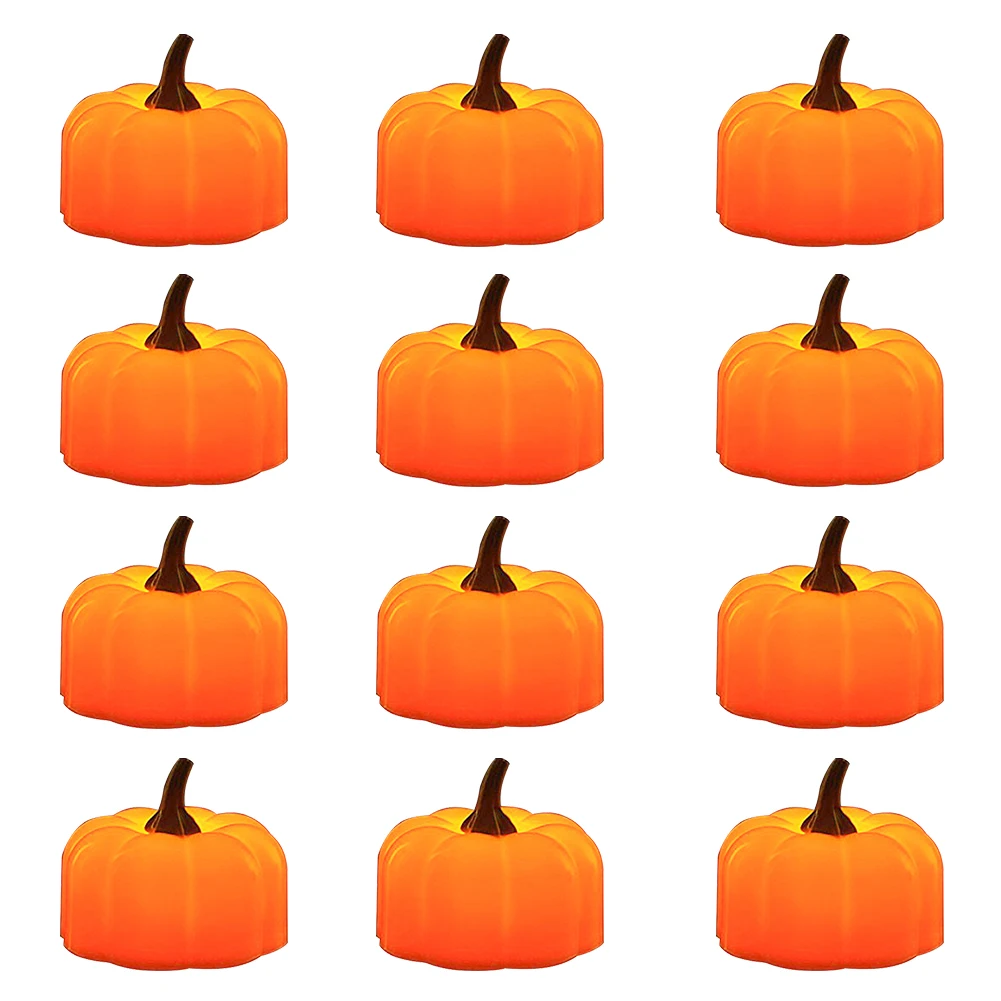 

12pcs Pumpkin Light Office For Halloween Living Room Desktop Party Thanksgiving LED Lamp Festival Decor Battery Operated Home