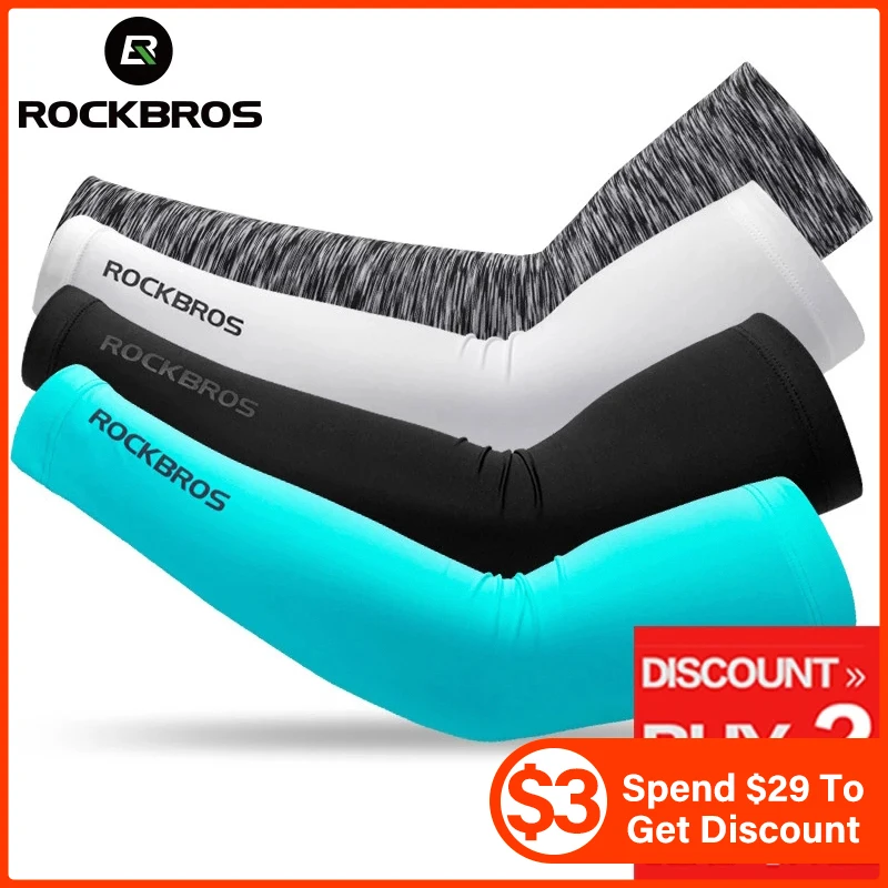 ROCKBROS прохладная Ткань Велоспорт рукав Баскетбол Подогреватели рукава Бег для